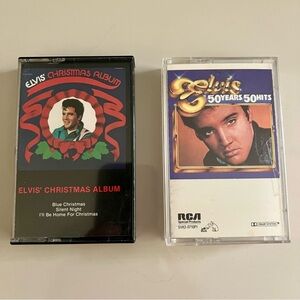 Elvis Christmas Album and 50 Years 50 Hits Cassette Tapes